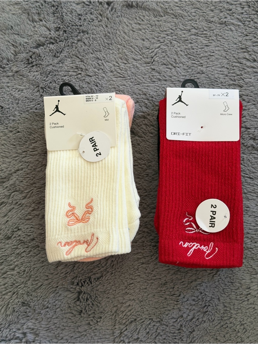 Jordan Girl’s (2)Two-Pack Cushioned Crew Socks Youth 5y-7y